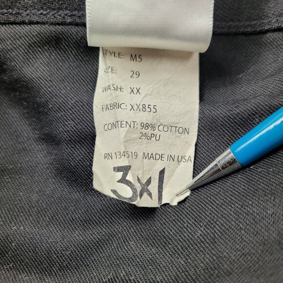 3x1 NYC M5 Button Fly Black Straight Leg Jeans size 29 - Picture 14 of 16